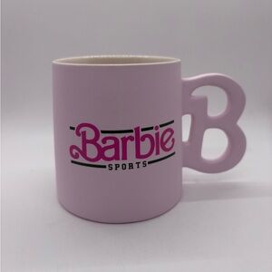 Barbie Sports Mug 21oz Coffee Tea Letter B Handle Stoneware Mattel Tennis Pink